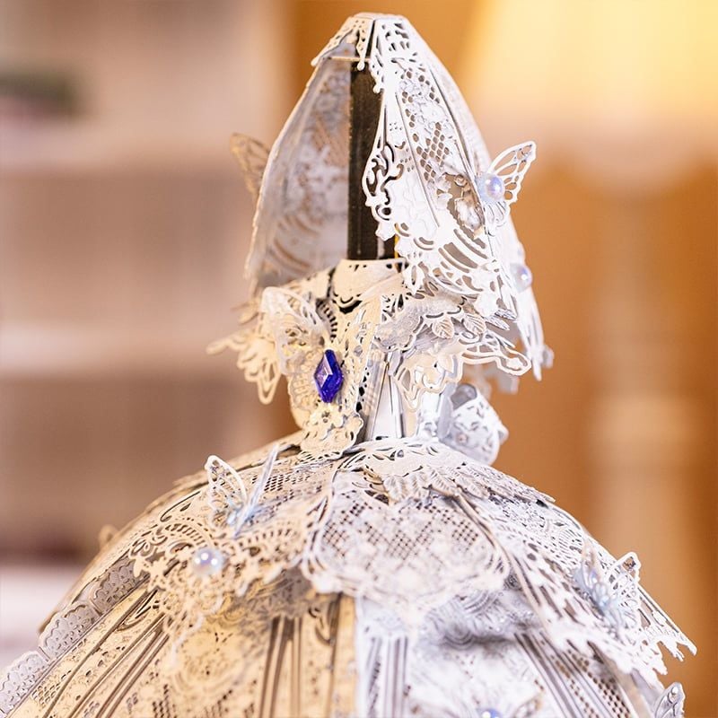  Mô Hình Kim Loại Lắp Ráp 3D MU Váy Cưới Cô Dâu (71 mảnh, Đế Mica Đen, Bridal Veil & Dress) YM-N174-A – MP1242 