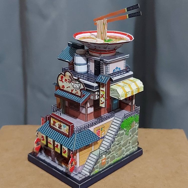  Mô Hình Kim Loại Lắp Ráp 3D MU Tiệm Mì Ramen Nhật Bản (61 mảnh, Travel to World - Japan Ramen Shop) YM-N104-E – MP935 