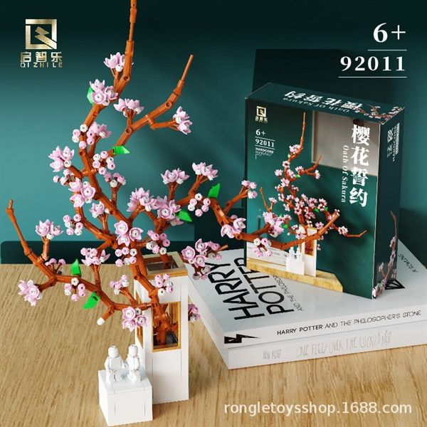  Mô Hình Nhựa 3D Lắp Ráp QiZhiLe Cây Hoa Đào (600 mảnh, Peach Blossom Tree)  92011 – LG0099 