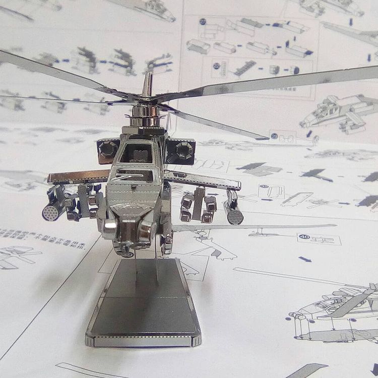  Mô Hình Kim Loại Lắp Ráp 3D Metal Mosaic Trực Thăng AH-64 Apache – MP034 