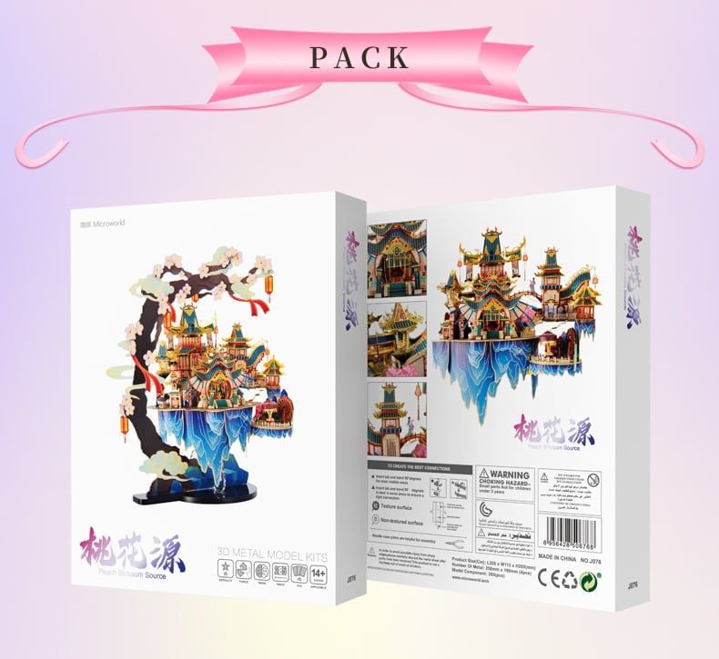  Mô Hình Kim Loại Lắp Ráp 3D Microworld Đào Hoa Nguyên (285 mảnh, Peach Blossom Source) J076 - MP1181 