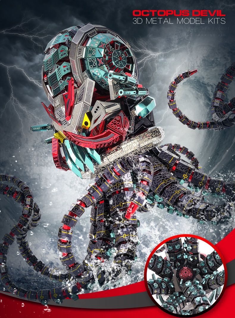 Mô Hình Kim Loại 3D Lắp Ráp Microworld Bạch Tuộc Bóng Tối (971 mảnh, Octopus Devil) D018 - MP1038 