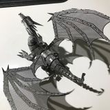  Mô Hình Kim Loại Lắp Ráp 3D Metal Mosaic Rồng Bạc Dragon Flame – MP692 