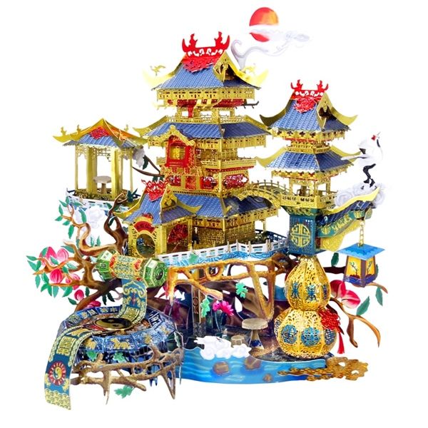  Mô Hình Kim Loại Lắp Ráp 3D Picture Kingdom Nam Cực Tiên Cư (142 mảnh, The Longevity Building) PJ-226 – MP972 