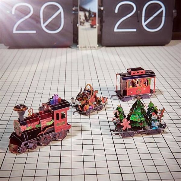  Mô Hình Kim Loại 3D Lắp Ráp Metal Head Đoàn Tàu Lửa Giáng Sinh (200 mảnh, Winter Holiday Train) – MP1100 