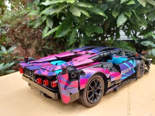  Mô Hình Nhựa 3D Lắp Ráp OEM Siêu Xe Đua Lamborghini (1314 mảnh, Màu Hồng Tím) 1:14 - LG0176 