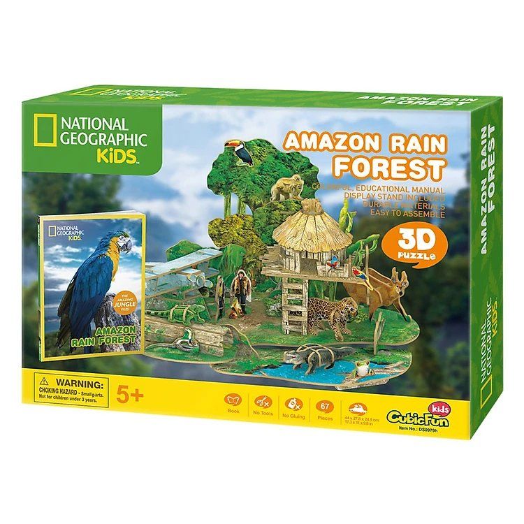  Mô Hình Giấy 3D Lắp Ráp CubicFun Khu Rừng Mưa Nhiệt Đới Amazon (43 mảnh, National Geographic Amazon Rain Forest) DS0979h - PP054 