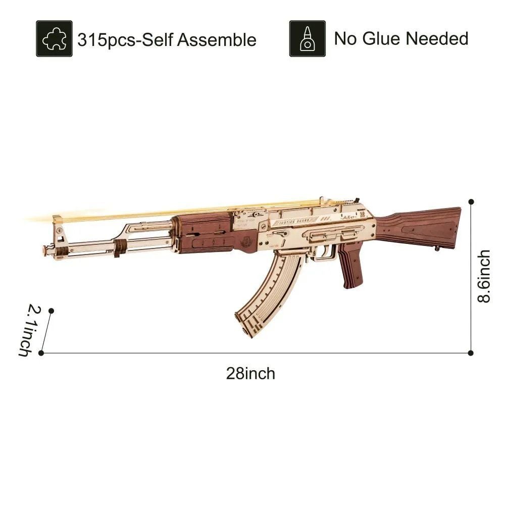 Mô Hình Gỗ 3D Lắp Ráp ROBOTIME ROKR Súng Trường (315 mảnh, AK-47) LQ901 – WP259 