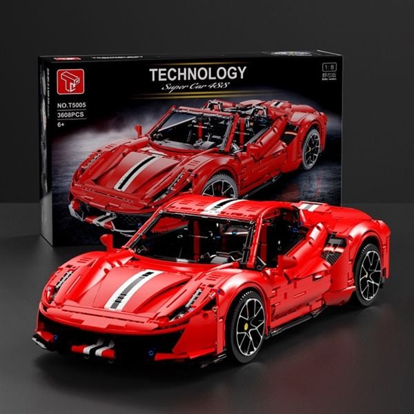  Mô Hình Nhựa 3D Lắp Ráp TGL Siêu Xe Đua Ferrari 488 Pista 1:8 (3558 mảnh, Super Racing Car) T5005 – LG0038 