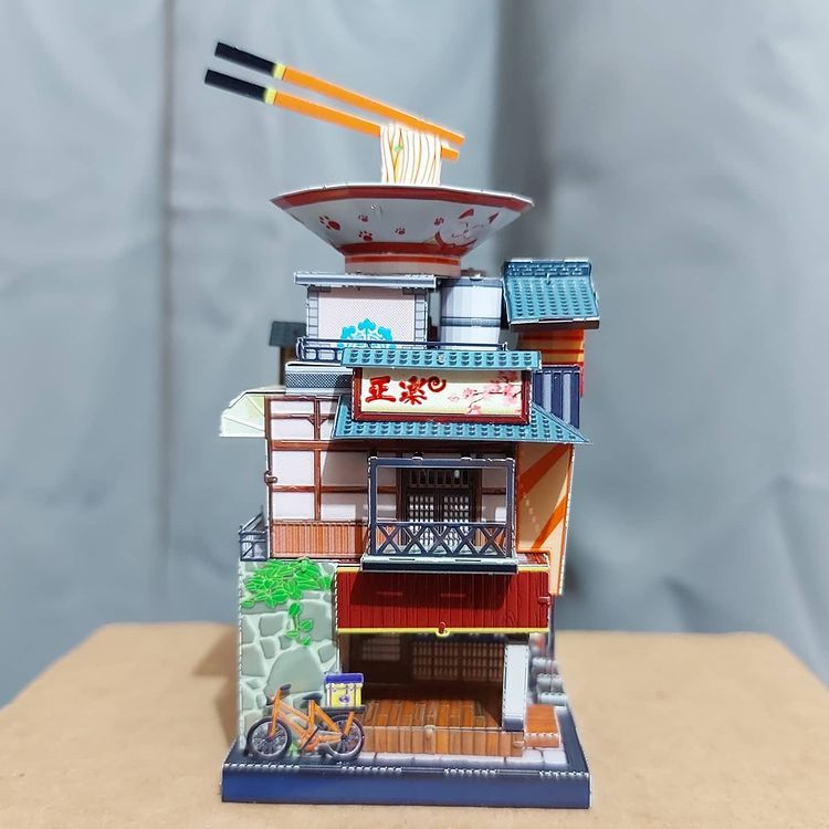  Mô Hình Kim Loại Lắp Ráp 3D MU Tiệm Mì Ramen Nhật Bản (61 mảnh, Travel to World - Japan Ramen Shop) YM-N104-E – MP935 