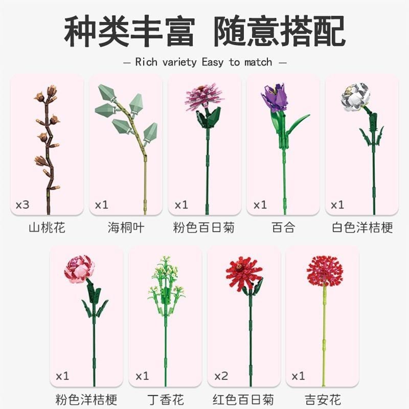  Mô Hình Nhựa 3D Lắp Ráp Panlos Bó Hoa Mùa Xuân 655002 (Spring Bouquet,1237 mảnh) – LG0077 