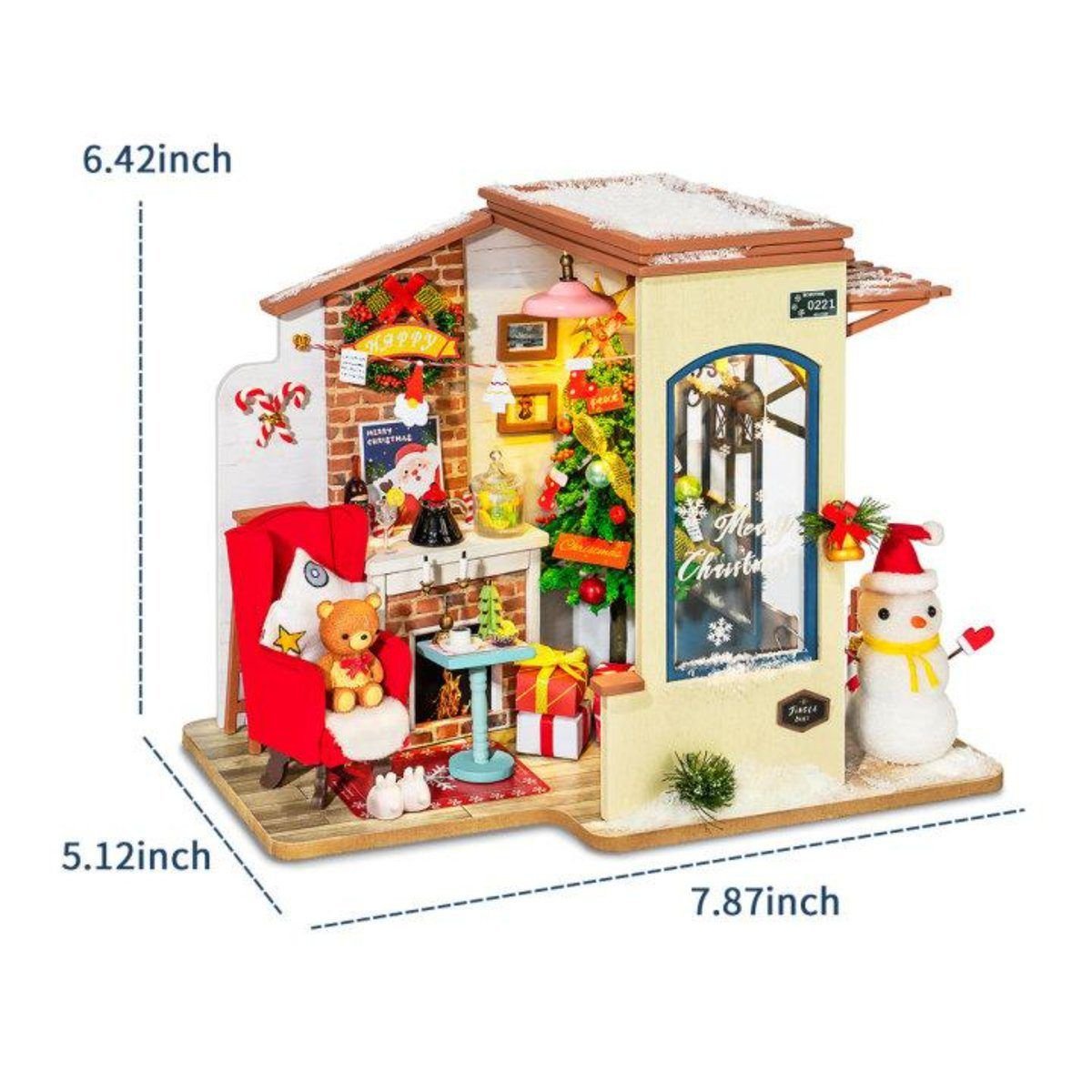  Mô Hình Gỗ 3D Lắp Ráp ROBOTIME Rolife Nhà Tí Hon Snow House (130 mảnh, Nhạc Jingle Bell) DG18 - WP231 
