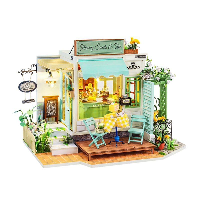  Mô Hình Gỗ 3D Lắp Ráp ROBOTIME Rolife Tiệm Cafe Ngọt Ngào (84 mảnh,Flowery Sweets & Teas) DG146 - WP210 