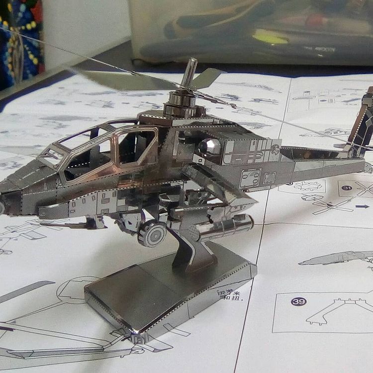  Mô Hình Kim Loại Lắp Ráp 3D Metal Mosaic Trực Thăng AH-64 Apache – MP034 