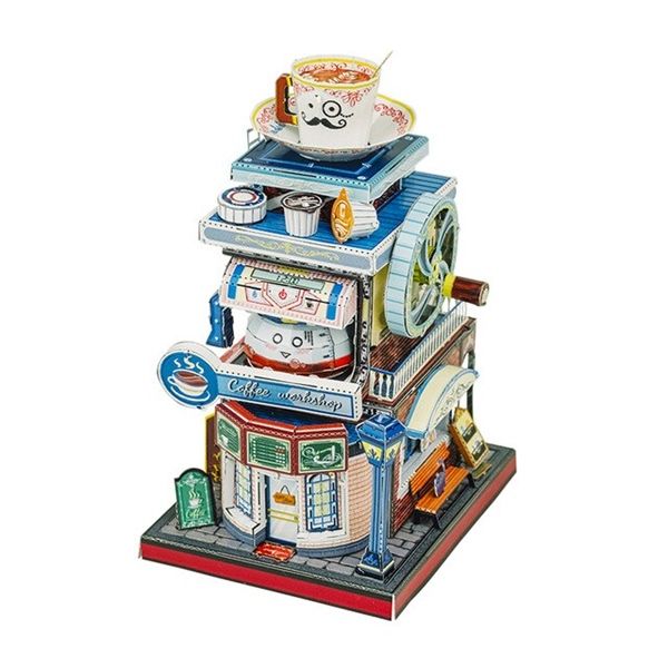  Mô Hình Kim Loại Lắp Ráp 3D MU Tiệm Cafe Châu Âu (67 mảnh, Travel to World - Coffee Shop) YM-N118-B – MP970 