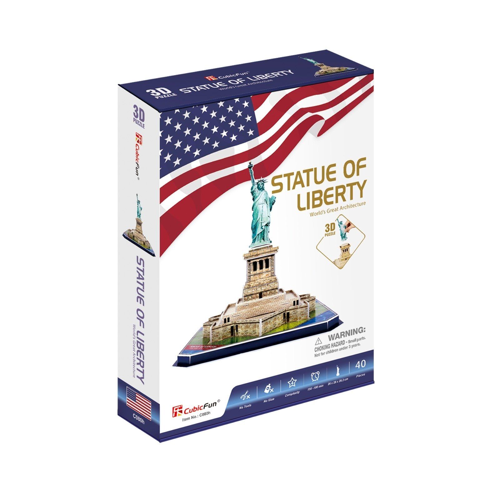  Mô Hình Giấy 3D Lắp Ráp CubicFun Tượng Nữ Thần Tự Do (39 mảnh, Statue of Liberty) C080h - PP080 