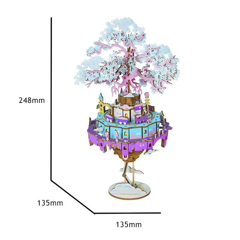  Mô Hình Gỗ 3D Lắp Ráp ROBOTIME Hộp Nhạc Thành Phố Trên Mây (192 mảnh, Cloud City Music Box) AM45 – WP008 