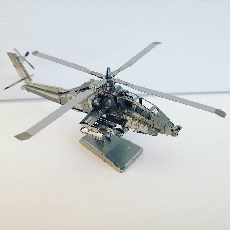  Mô Hình Kim Loại Lắp Ráp 3D Metal Mosaic Trực Thăng AH-64 Apache – MP034 