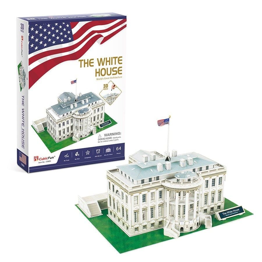  Mô Hình Giấy 3D Lắp Ráp CubicFun Nhà Trắng (64 mảnh, The White House) C060h - PP078 