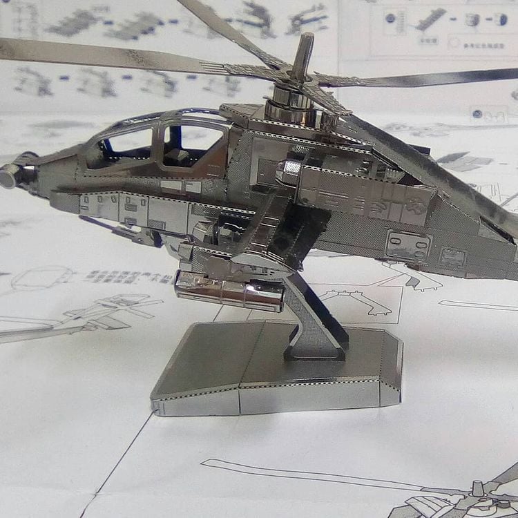  Mô Hình Kim Loại Lắp Ráp 3D Metal Mosaic Trực Thăng AH-64 Apache (45 mảnh) – MP034 