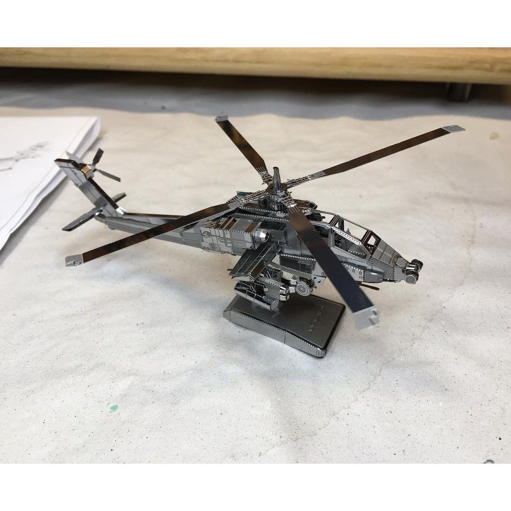  Mô Hình Kim Loại Lắp Ráp 3D Metal Mosaic Trực Thăng AH-64 Apache (45 mảnh) – MP034 