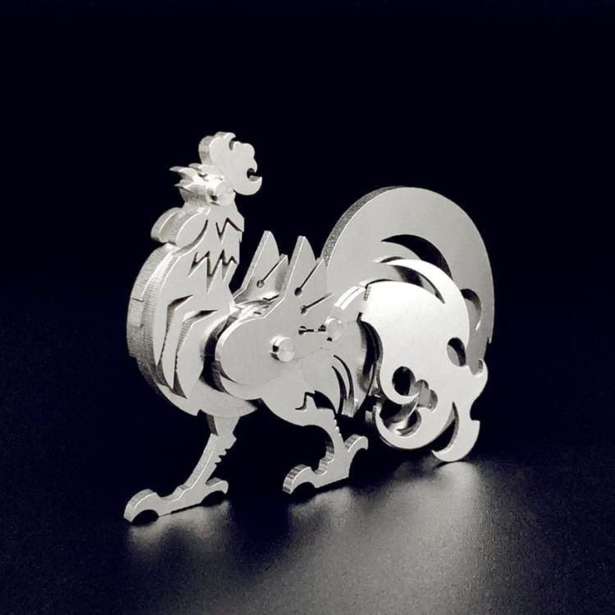  Mô Hình Kim Loại Lắp Ráp 3D Steel Warcraft Con Gà (10 mảnh, The Chicken) – SW005 