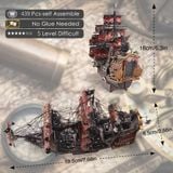  Mô Hình Kim Loại 3D Lắp Ráp Piececool The Queen Anne's Revenge (439 mảnh, màu đỏ) HP362-KR - MP1233 