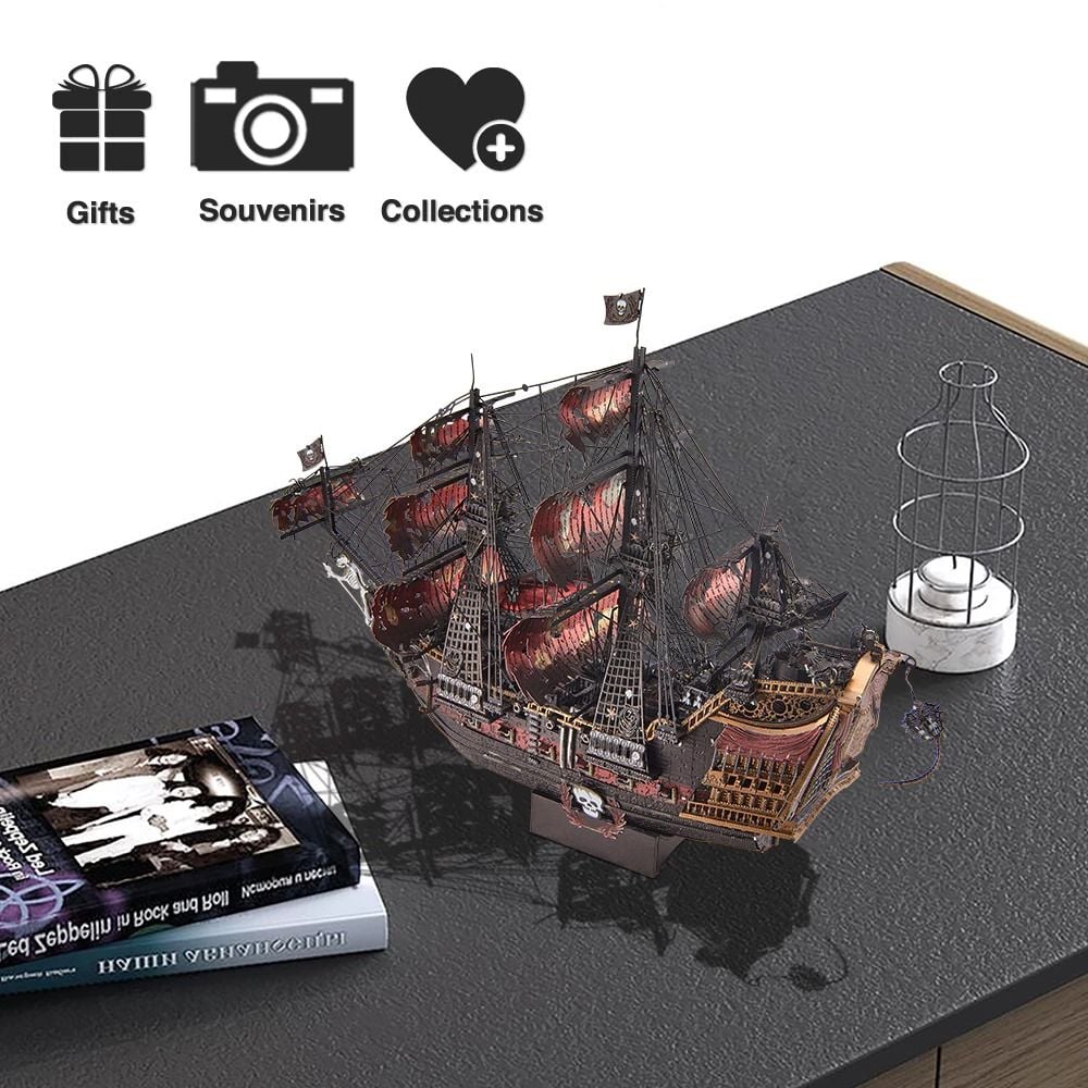  Mô Hình Kim Loại 3D Lắp Ráp Piececool The Queen Anne's Revenge (439 mảnh, màu đỏ) HP362-KR - MP1233 