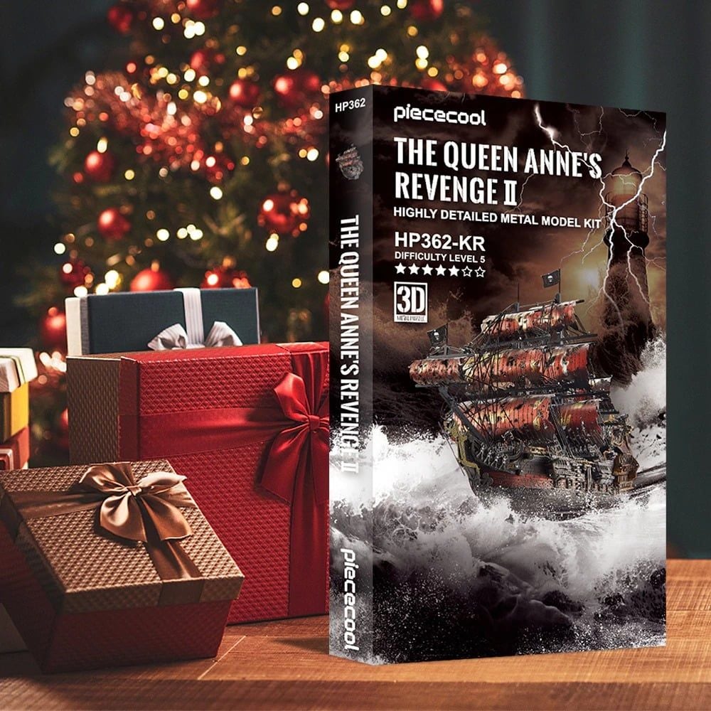  Mô Hình Kim Loại 3D Lắp Ráp Piececool The Queen Anne's Revenge (439 mảnh, màu đỏ) HP362-KR - MP1233 