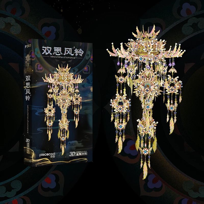  Mô Hình Kim Loại 3D Lắp Ráp Piececool Song Tư Phong Linh (516 mảnh, Wind Chime of Romance) P363-GW - MP1238 