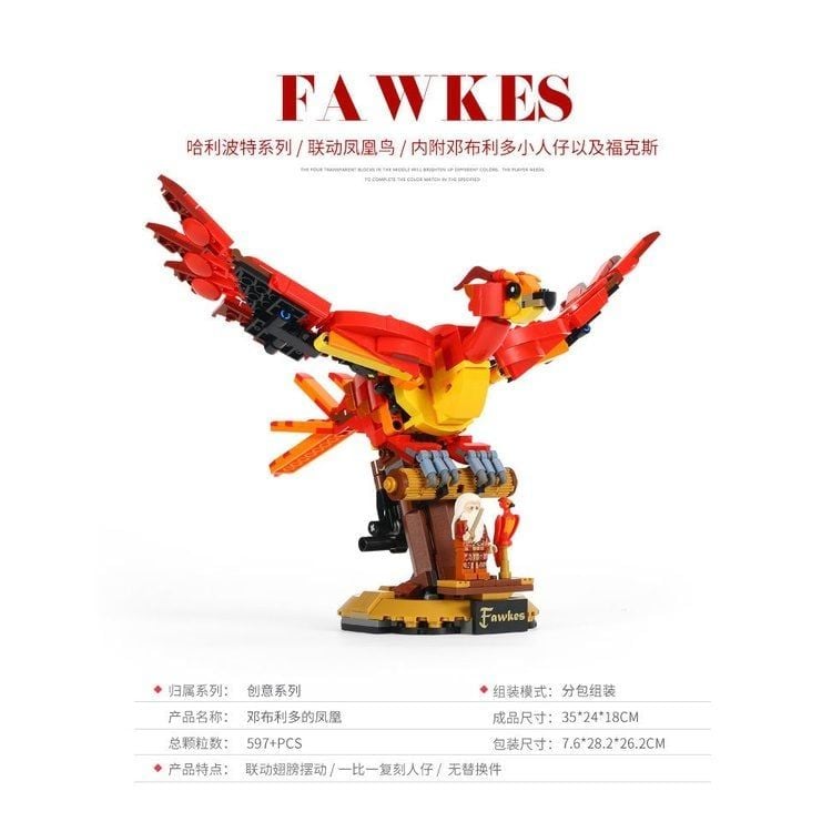  Mô Hình Nhựa 3D Lắp Ráp Harry Potter Phượng Hoàng Lửa Fawkes 86394 (597 mảnh) - LG0070 