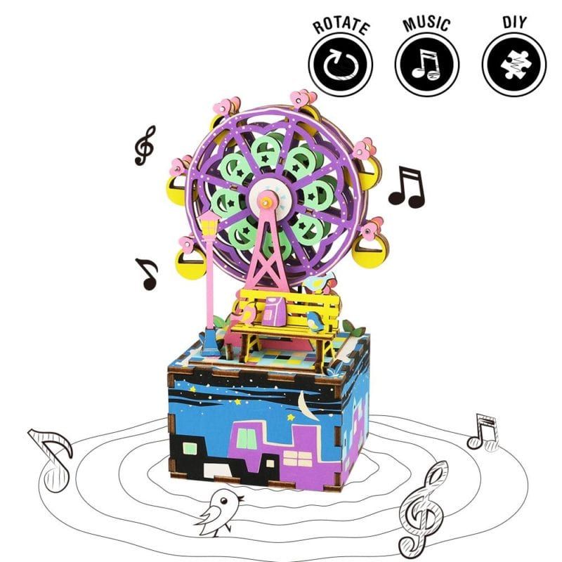  Mô Hình Gỗ 3D Lắp Ráp ROBOTIME Hộp Nhạc Đu Quay Ferris Music Box AM402 – WP013 