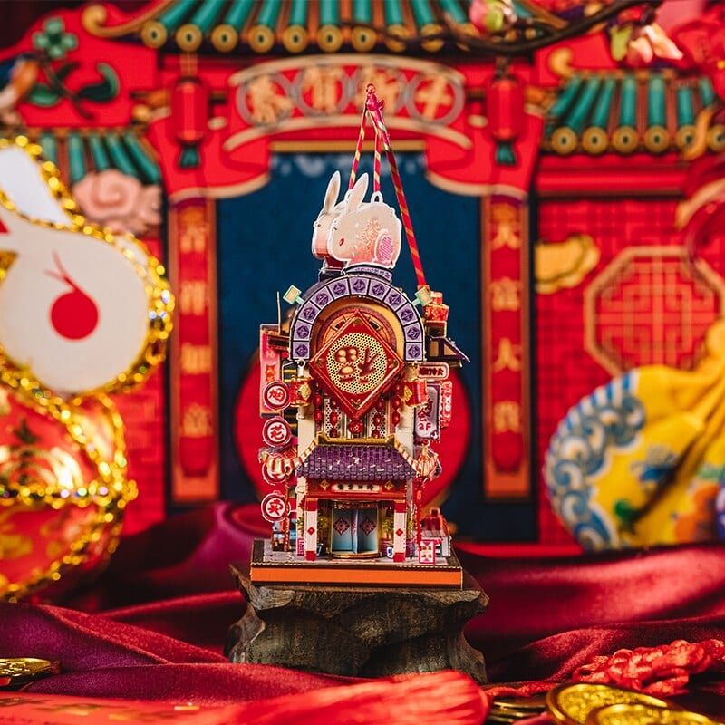  Mô Hình Kim Loại 3D Lắp Ráp MU Hoa Đăng Thuỵ Thố (80 mảnh, Blessed Rabbit Latern) YM-N124-A - MP1041 
