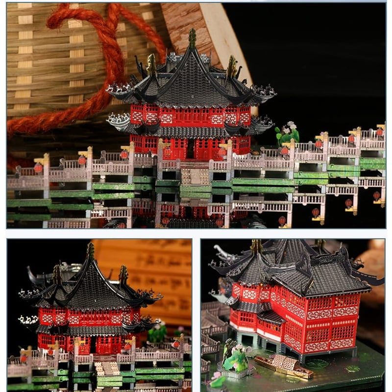  Mô Hình Kim Loại Lắp Ráp 3D MU Cầu Cửu Khúc (61 mảnh, Yu Garden Nine Curved Bridge) N093-C – MP826 