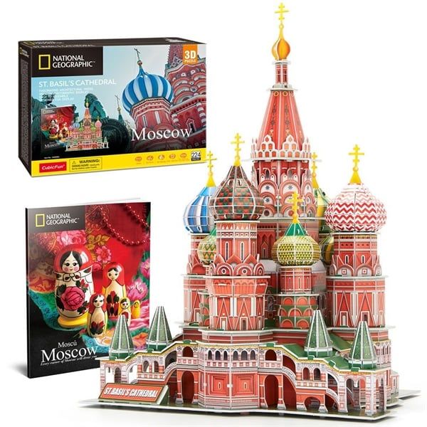  Mô Hình Giấy 3D Lắp Ráp CubicFun Nhà Thờ Chính Tòa Thánh Basil DS0999h (222 mảnh, National Geographic Saint Basil's Cathedral) - PP066 