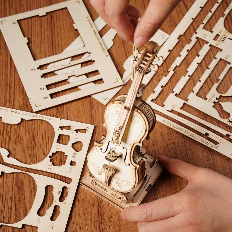  Mô Hình Gỗ 3D Lắp Ráp ROBOTIME Rolife Đàn Cello (58 mảnh) TG411 – WP220 