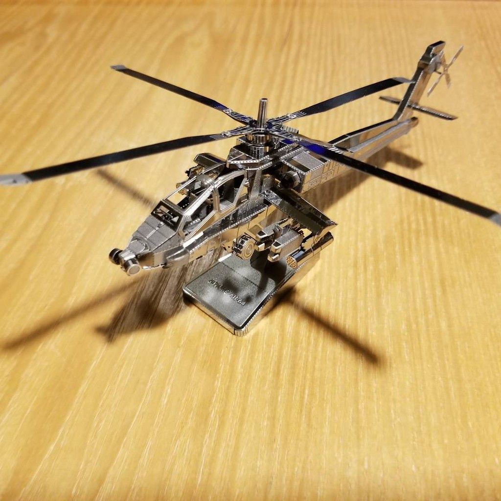  Mô Hình Kim Loại Lắp Ráp 3D Metal Mosaic Trực Thăng AH-64 Apache (45 mảnh) – MP034 