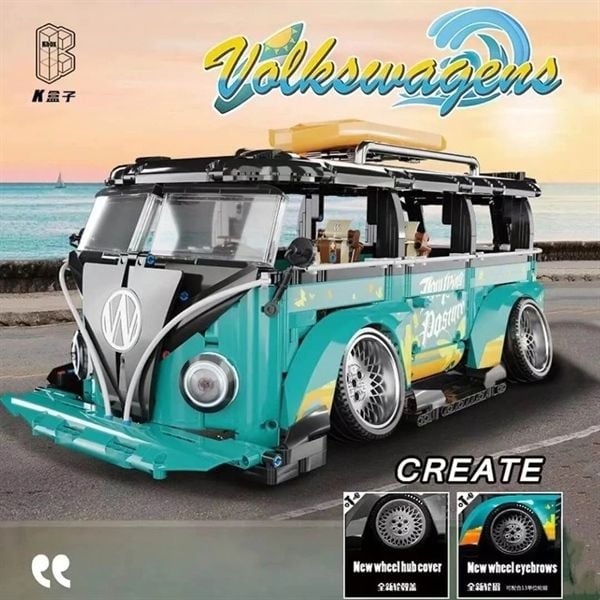  Mô Hình Nhựa 3D Lắp Ráp Kbox Xe Picnic Volkswagen T1 1:10 (2550 mảnh) 10510 – LG0041 