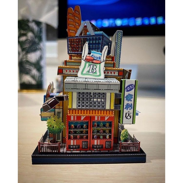  Mô Hình Kim Loại Lắp Ráp 3D MU Cửa Hàng Tiện Lợi Nhật Bản (62 mảnh, Travel to World - Japan Convenience Store) YM-N104-H – MP938 