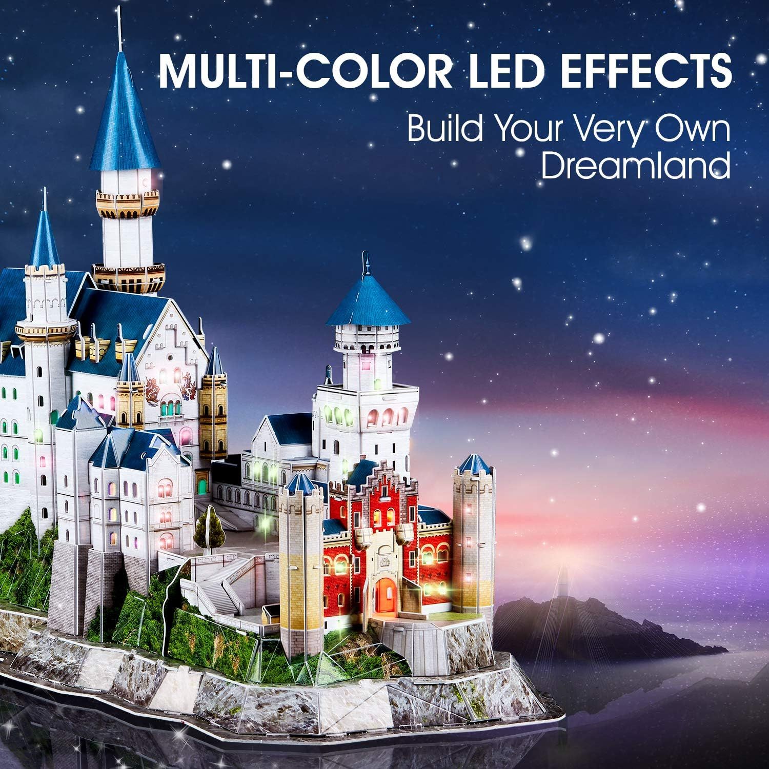  Mô Hình Giấy 3D Lắp Ráp CubicFun Lâu Đài Cổ Tích Tại Đức (128 mảnh, Neuschwanstein Castle, Đèn LED) L174h - PP075 