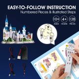  Mô Hình Giấy 3D Lắp Ráp CubicFun Lâu Đài Cổ Tích Tại Đức (128 mảnh, Neuschwanstein Castle, Đèn LED) L174h - PP075 