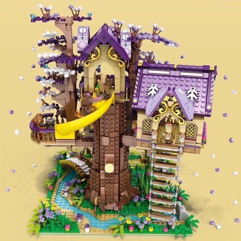  Mô Hình Nhựa 3D Lắp Ráp JUHANG Ngôi Nhà Trên Cây (2242 mảnh, Tree House có đèn LED) 86011– LG0117 