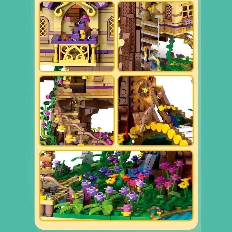  Mô Hình Nhựa 3D Lắp Ráp JUHANG Ngôi Nhà Trên Cây (2242 mảnh, Tree House có đèn LED) 86011– LG0117 