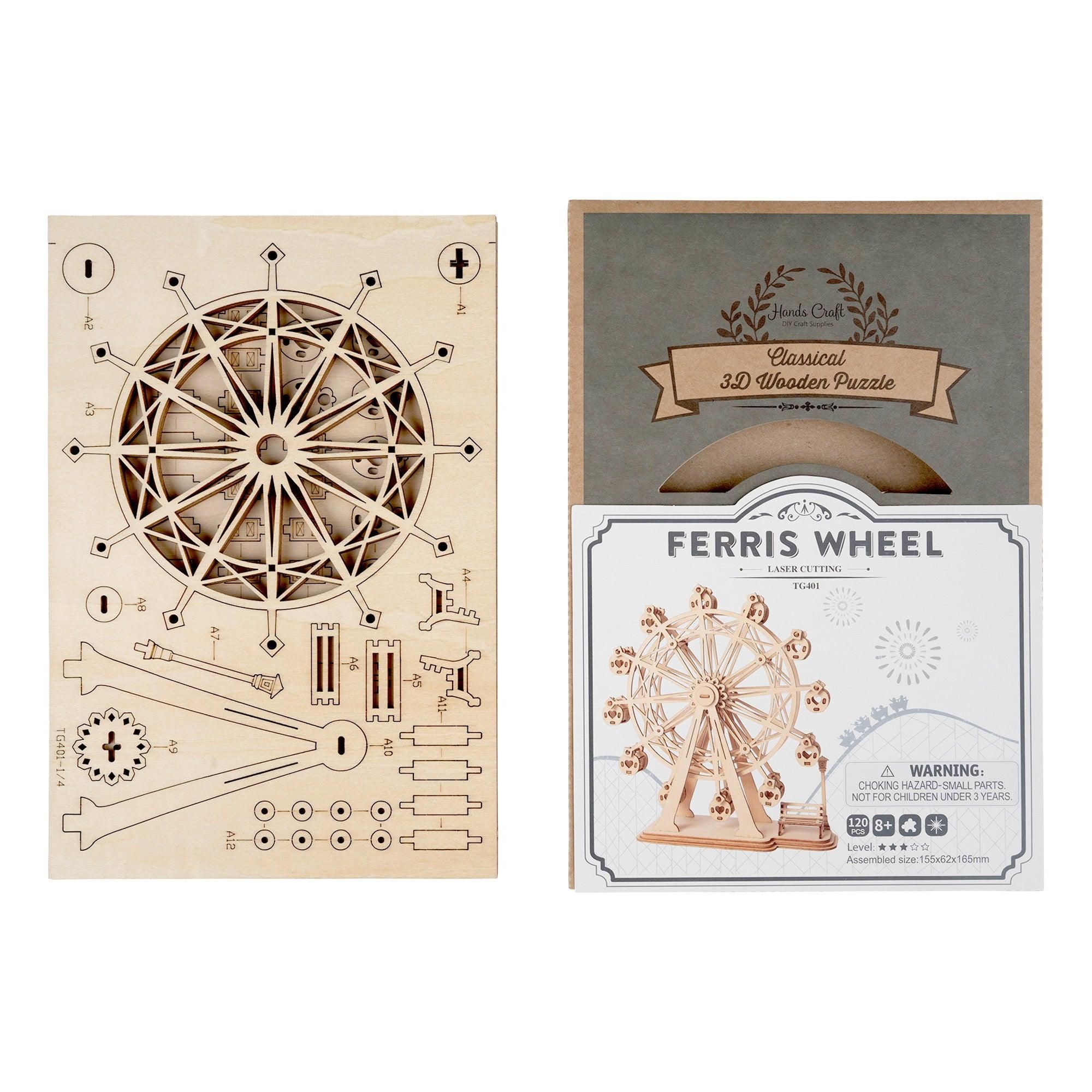  Mô Hình Gỗ 3D Lắp Ráp ROBOTIME Đu Quay (120 mảnh, Ferris Wheel) TG401 – WP052 