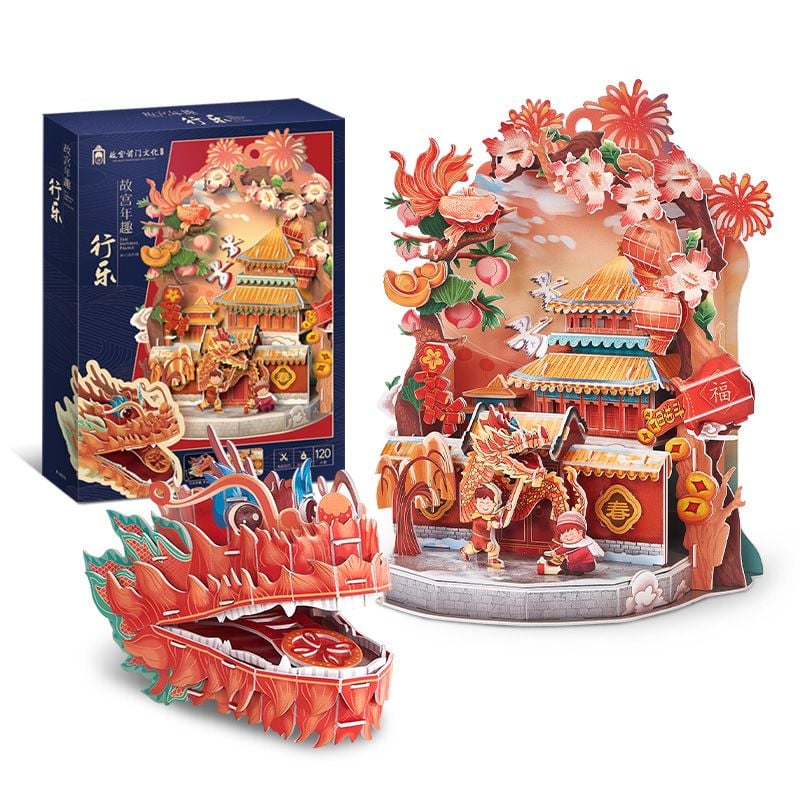  Mô Hình Giấy 3D Lắp Ráp CubicFun Múa Rối Rồng (120 mảnh, Dragon Puppet Show) E1637h - PP020 