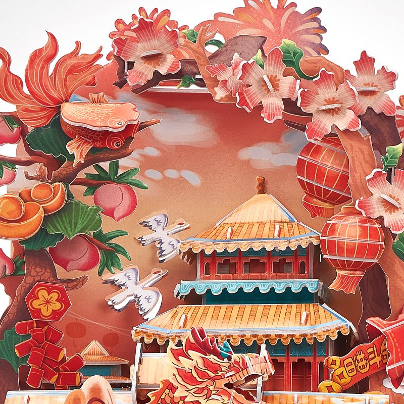  Mô Hình Giấy 3D Lắp Ráp CubicFun Múa Rối Rồng (120 mảnh, Dragon Puppet Show) E1637h - PP020 