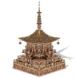  Mô Hình Kim Loại 3D Lắp Ráp Piececool Chùa Đồng Thời Nhà Đường (366 mảnh, Gilt Bronze Pagoda) P328-GK - MP1213 