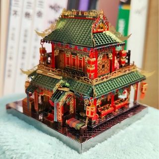  Mô Hình Kim Loại Lắp Ráp 3D MU Làng Tơ Lụa (89 mảnh, Không LED, Silk Store) YM-N079-F – MP798 