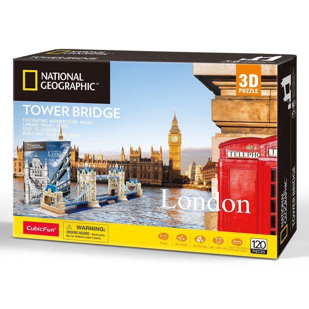  Mô Hình Giấy 3D Lắp Ráp CubicFun Cầu Tháp Luân Đôn DS0978h (120 mảnh, National Geographic London Tower Bridge) - PP059 