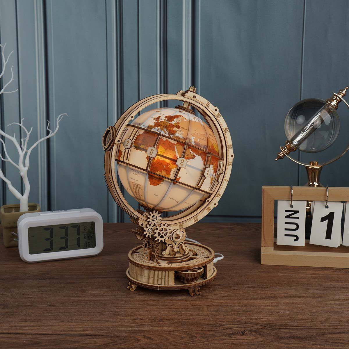  Mô Hình Gỗ 3D Lắp Ráp ROBOTIME ROKR Quả Địa Cầu (Luminous Globe) ST003 – WP226 